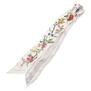 Christian Dior 32fle106i602 All-over Flower Pattern Silk Twilly Scarf For Women